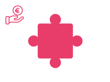 Pinkfarbenes Puzzleteil mit Icon Gehalt